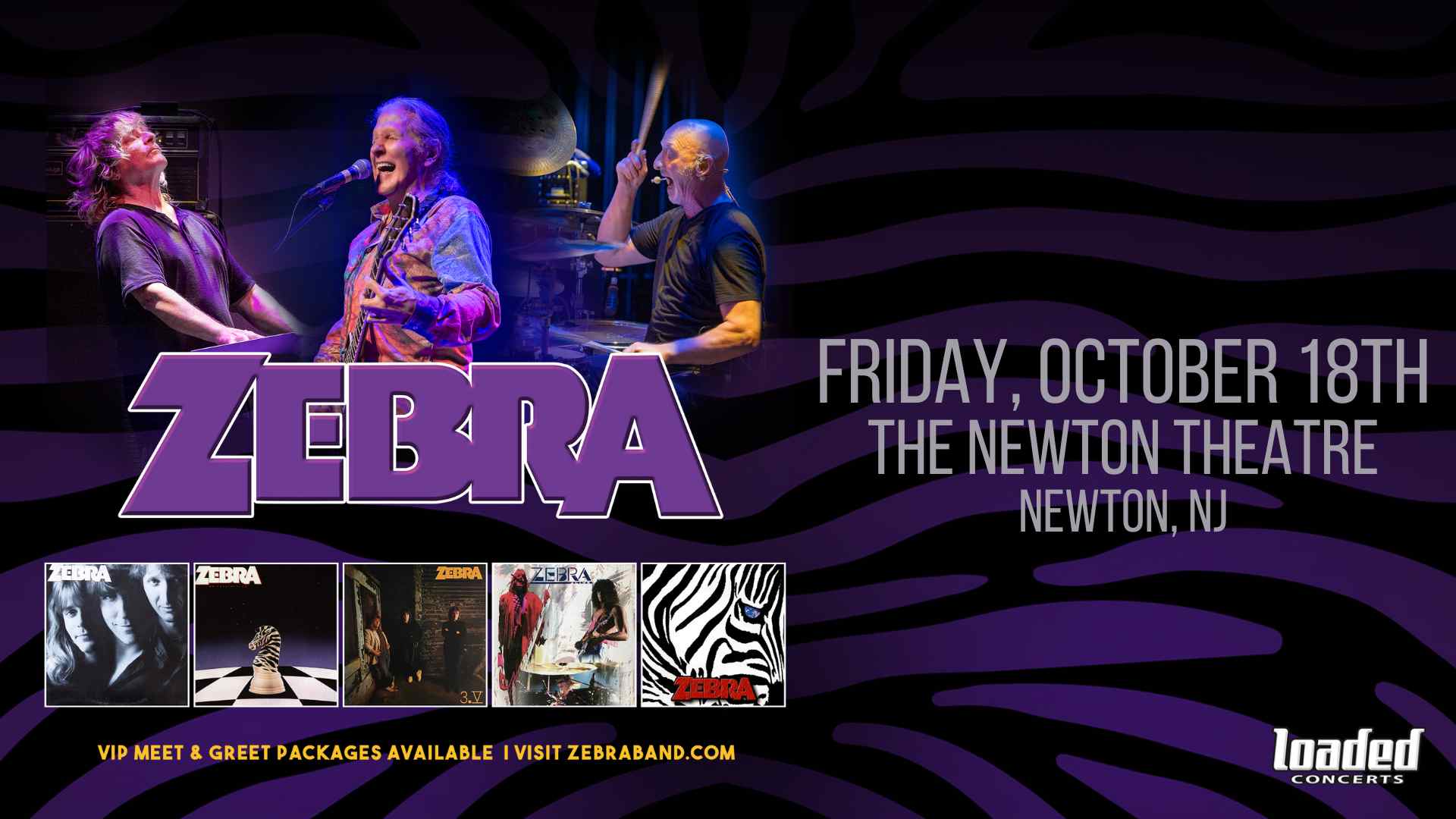 Zebra comes to The Newton Theatre on Friday, October 18th.